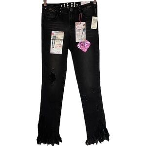 Almost Famous The Must Have Mid Rise Ankle Stretch Distressed Fringe Juniors 3